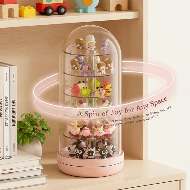 

Transparent Rotating Box Display Box - Multi-Layer Large Capacity Storage With Cover, Desktop Shelf For Hand Models