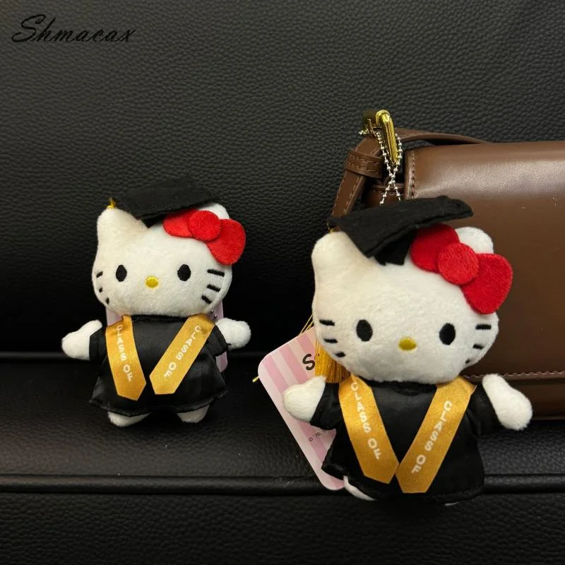 

Sanrio Graduation Doctoral Hat And Master's Uniform Hello Kitty Plush Toys Cat Doll Pendant Cartoon Toys Bag Decor Gift