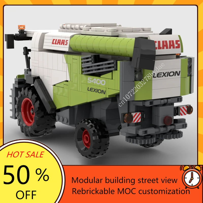 Moc-city claas lexion 8900-5300,モデル,ビルディングブロック,技術ブロック,創造的な組み立て,DIY,子供のおもちゃ,クリスマスプレゼント,1218個