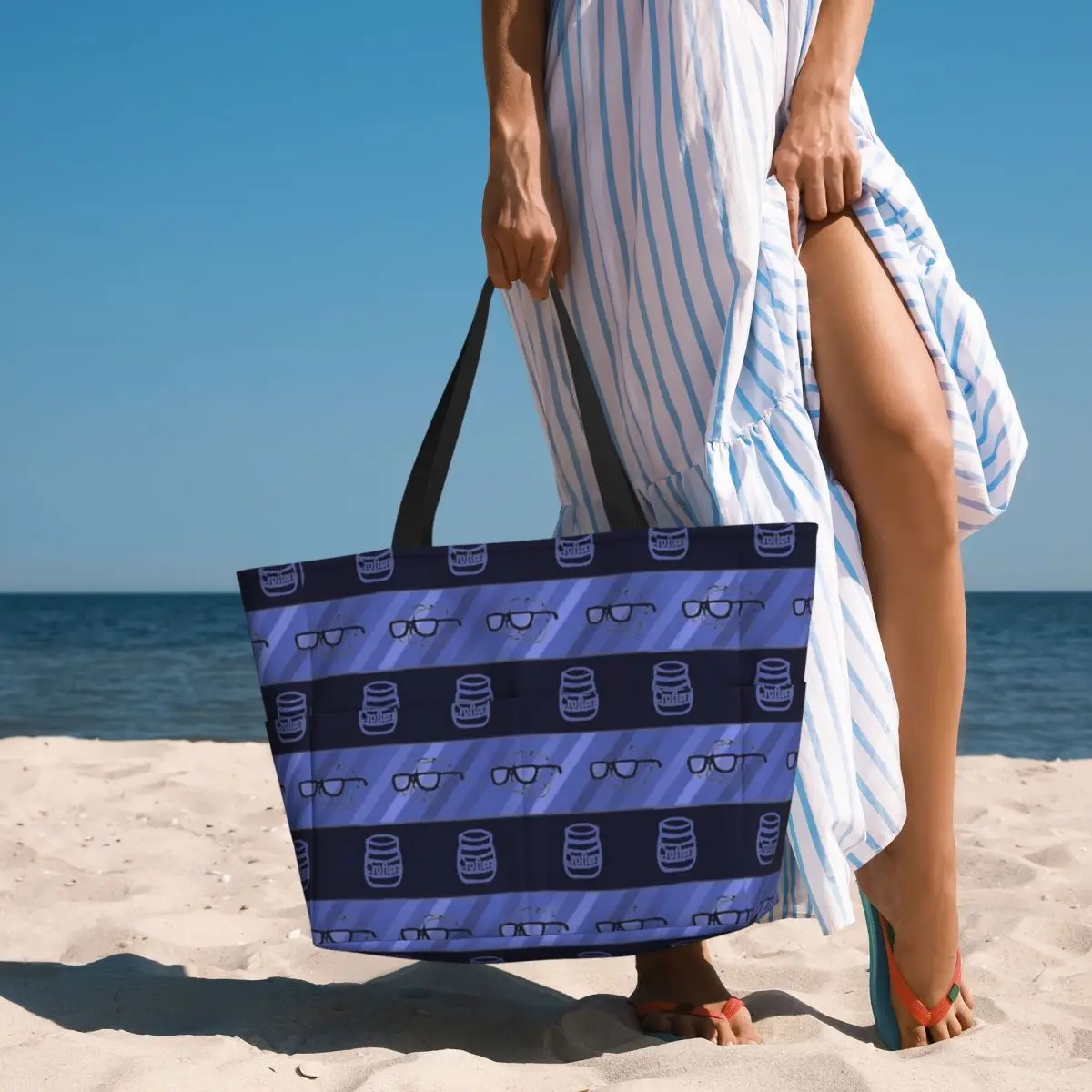 Bolsa de ombro grande capacidade para viagens de praia, bolsa de ombro com padrão multi estilo, presente na moda