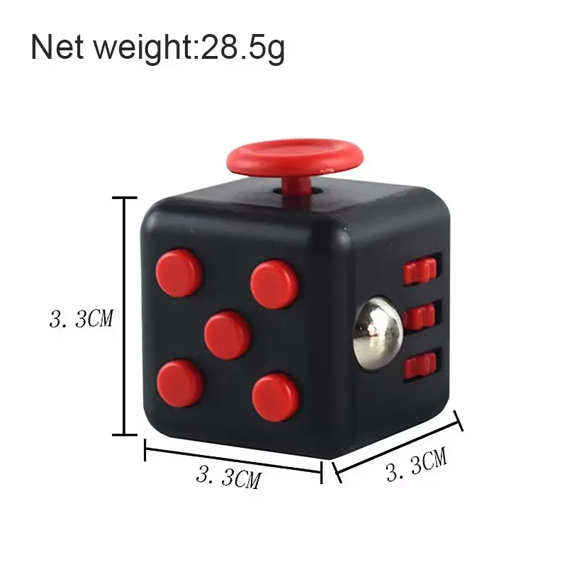 6-Side Fidget Cube & Spinner - لعبة التركيز الحسي لتخفيف التوتر، مساعد القلق الصامت ADHD للأطفال والكبار