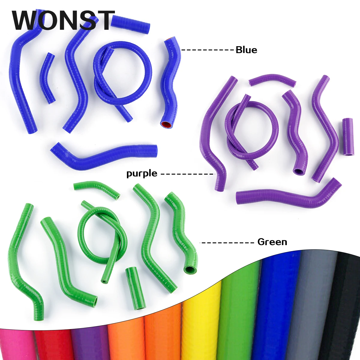 7Pcs For 1990-1997 Honda CR125R (LOT A) CR 125 1991 1992 1993 1994 1995 1996  Motorcycle Silicone Radiator Coolant Hose Pipe Kit - view 2