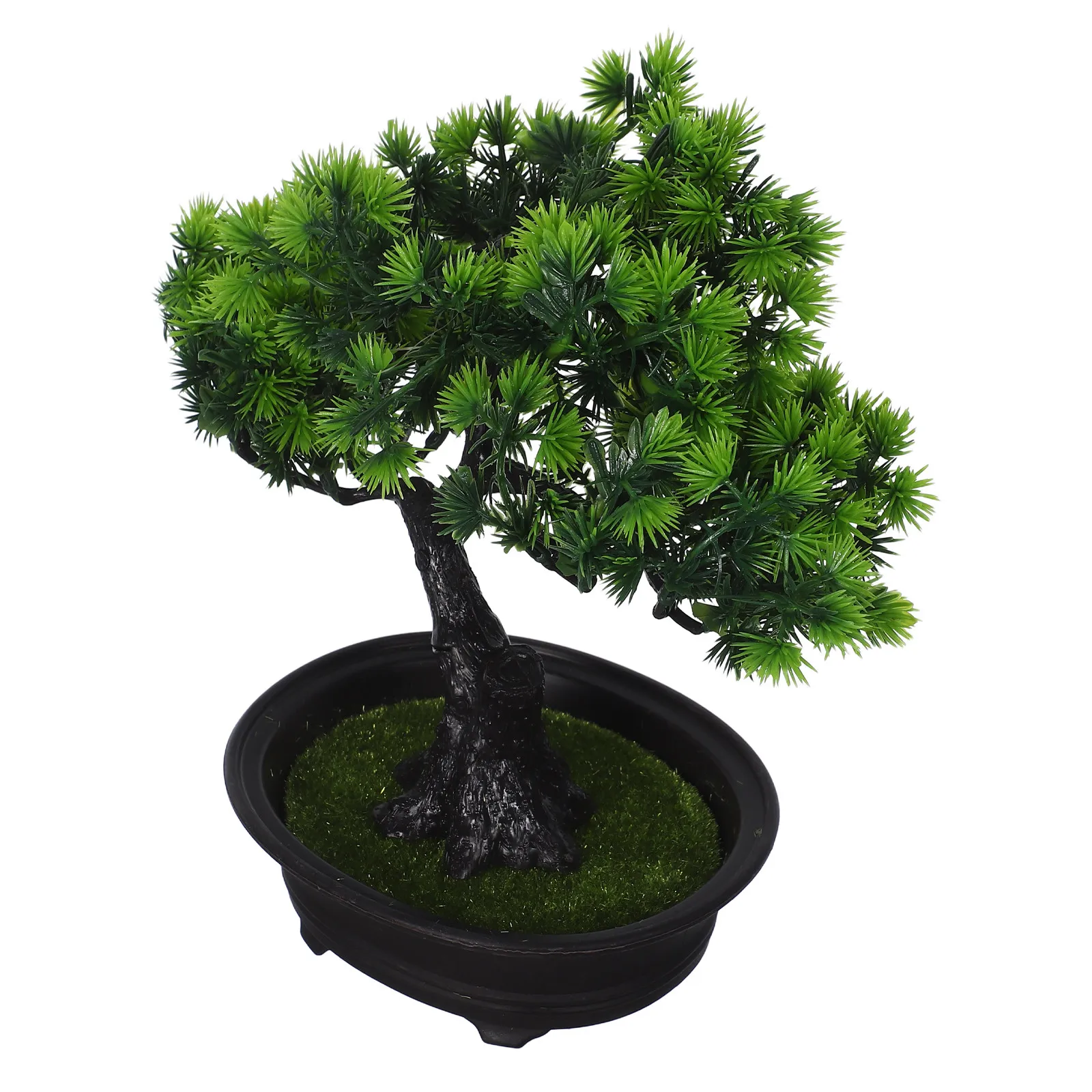 Artificial Greenery Bonsai Tree Japanese Juniper Design Compact Realistic Fake Plant for Desk Shelf Tabletop Home Office