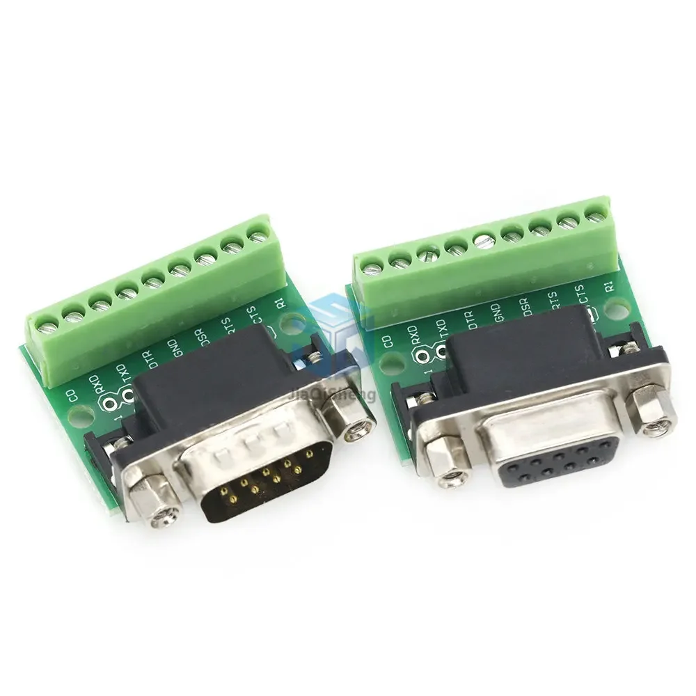 DB9 Male Female Adapter Signals Terminal Module RS232 RS485 Serial To Terminal 9-Pin 9-Hole Connector