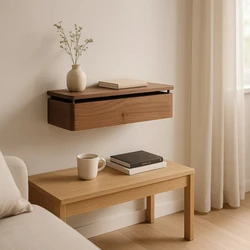 Wall Mounted Toilet Paper Box Solid Wood Hand Wiping Paper Shelf No Hole Needed Bathroom Storage Organizer