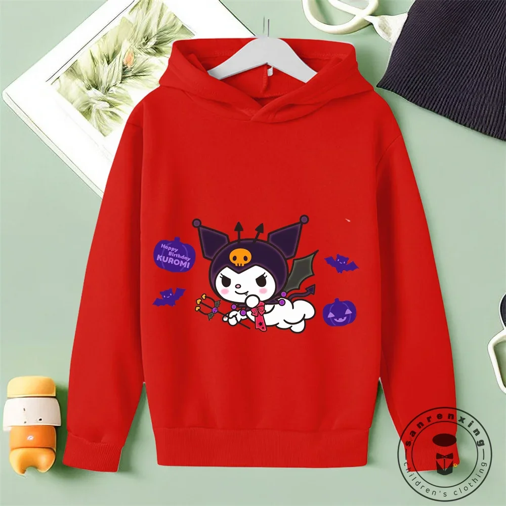 

Fashionable Comfortable Children's Hoodies with Kuromi Cartoon Patterns Ideal for Both Dressing Up or Lounging Around at Home