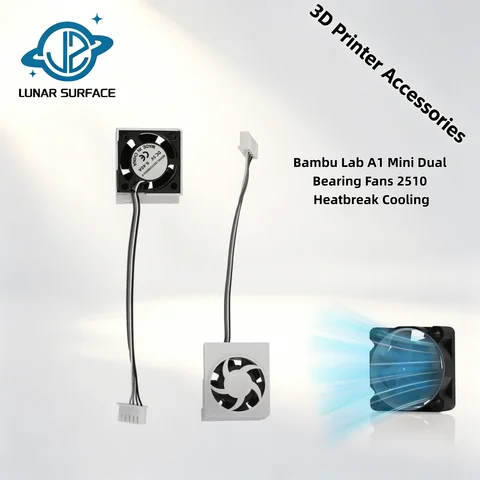 Lunar Surface For Bambu Lab A1 Mini Dual Bearing Fans 2510 Heatbreak Cooling Fan Throat Radiator For A1 Mini 3D Printer Part