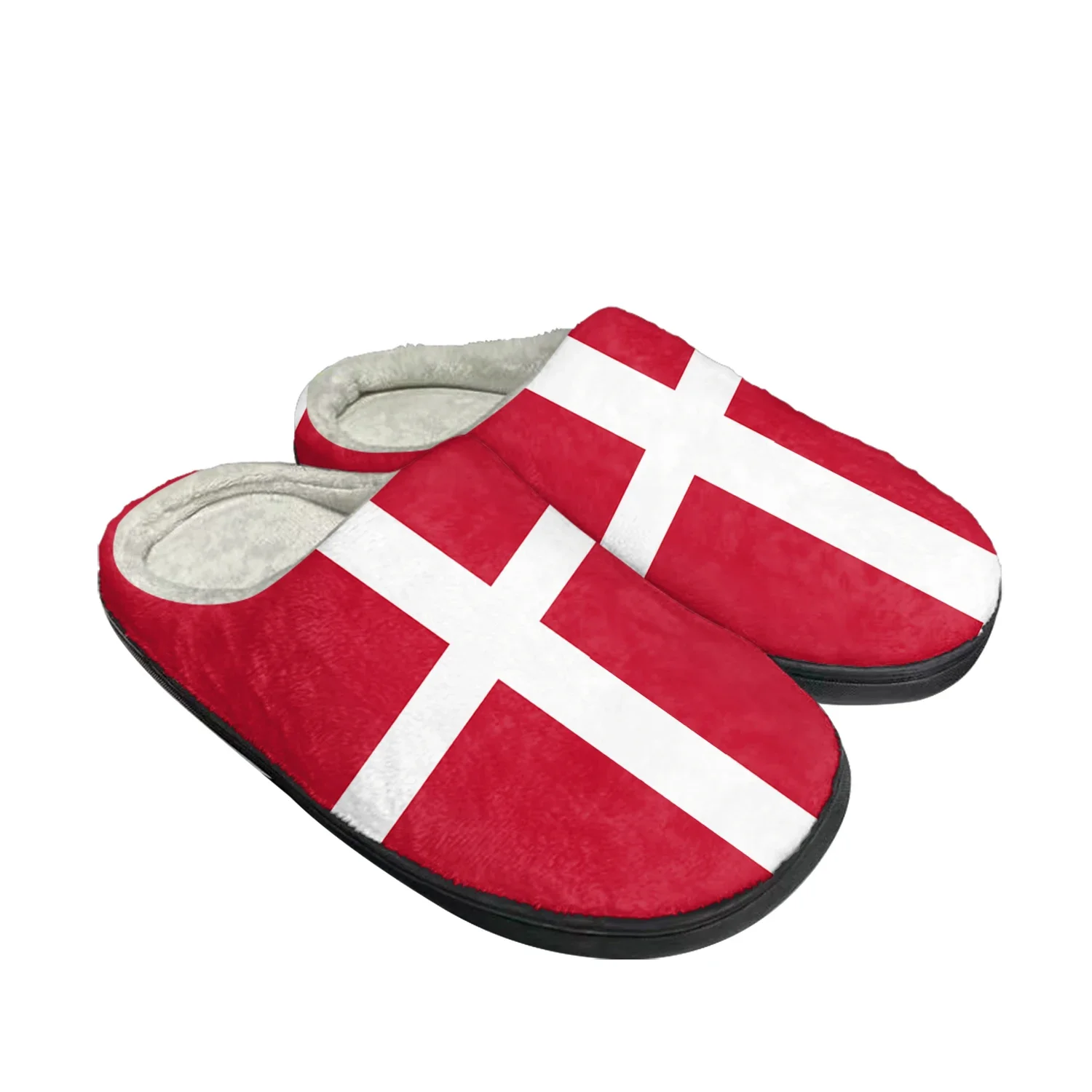 

Danish Flag Home Cotton Custom Slippers Mens Womens Sandals Denmark Plush Bedroom Fashion Casual Keep Warm Shoes Thermal Slipper