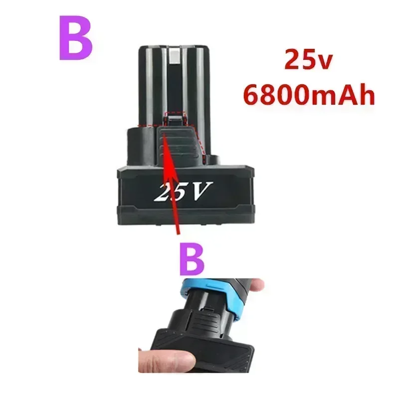 SU New 25v 6800mAh Universal Rechargeable Lithium Battery For Power Tools Electric Screwdriver Electric drill Li-ion Battery