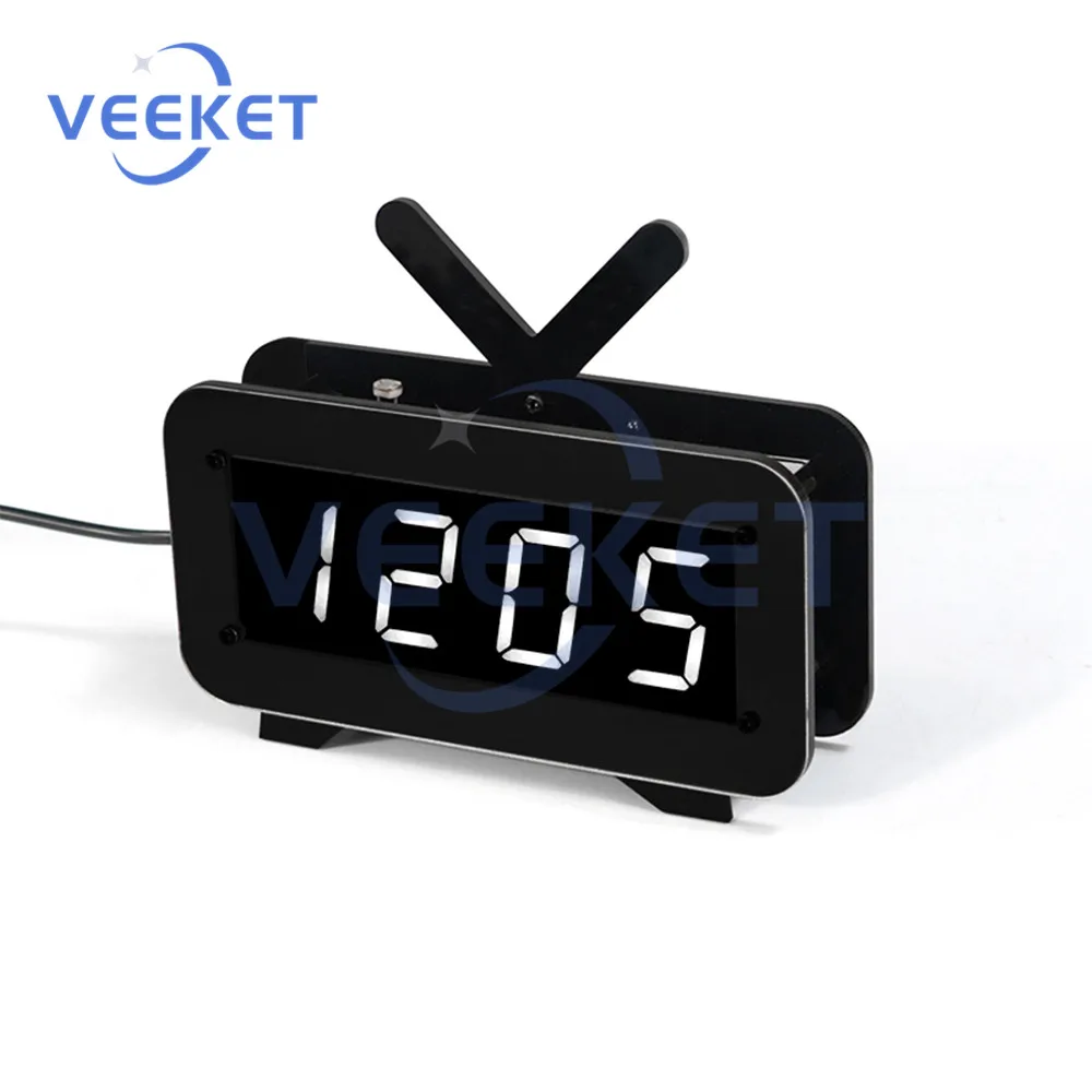 Black Case Digital LED Electronic Clock Production Kit For the production of Voice Version Clock DIY Production Parts