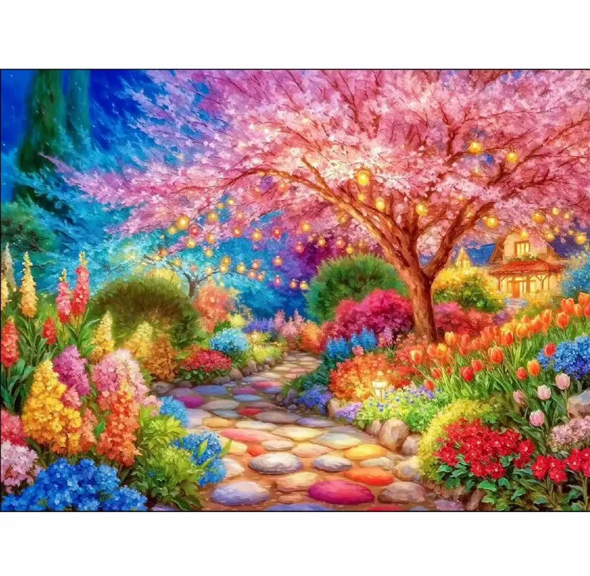 

9 карат 70x90 см красочные цветы дерево вышивка DIY наборы с принтом в китайском стиле вышивка крестиком рукоделие домашний декор ремесла 65 цветов