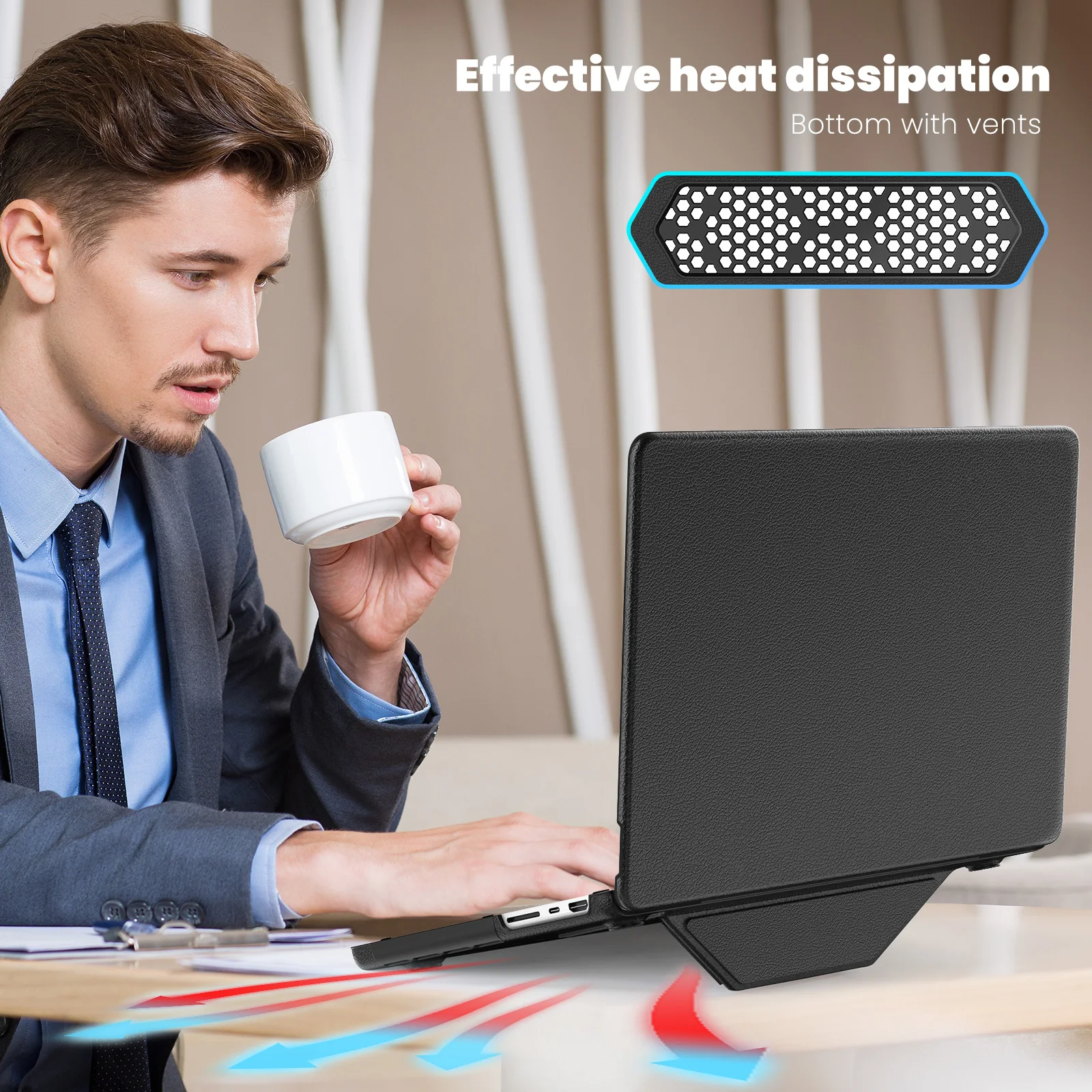 Laptop Sleeve Case for Apple Macbook Pro Air Laptop Stand Bag Cases 16 15 14 13 13.6 inch Leather Sleeve Hard Shockproof Cover