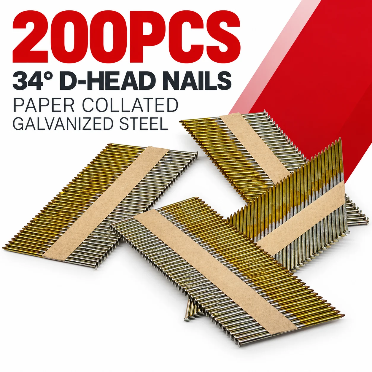 200PCS 34 Degree D Head Framin - đánh giá và giá Galvanized Framing Nails Paper Collated