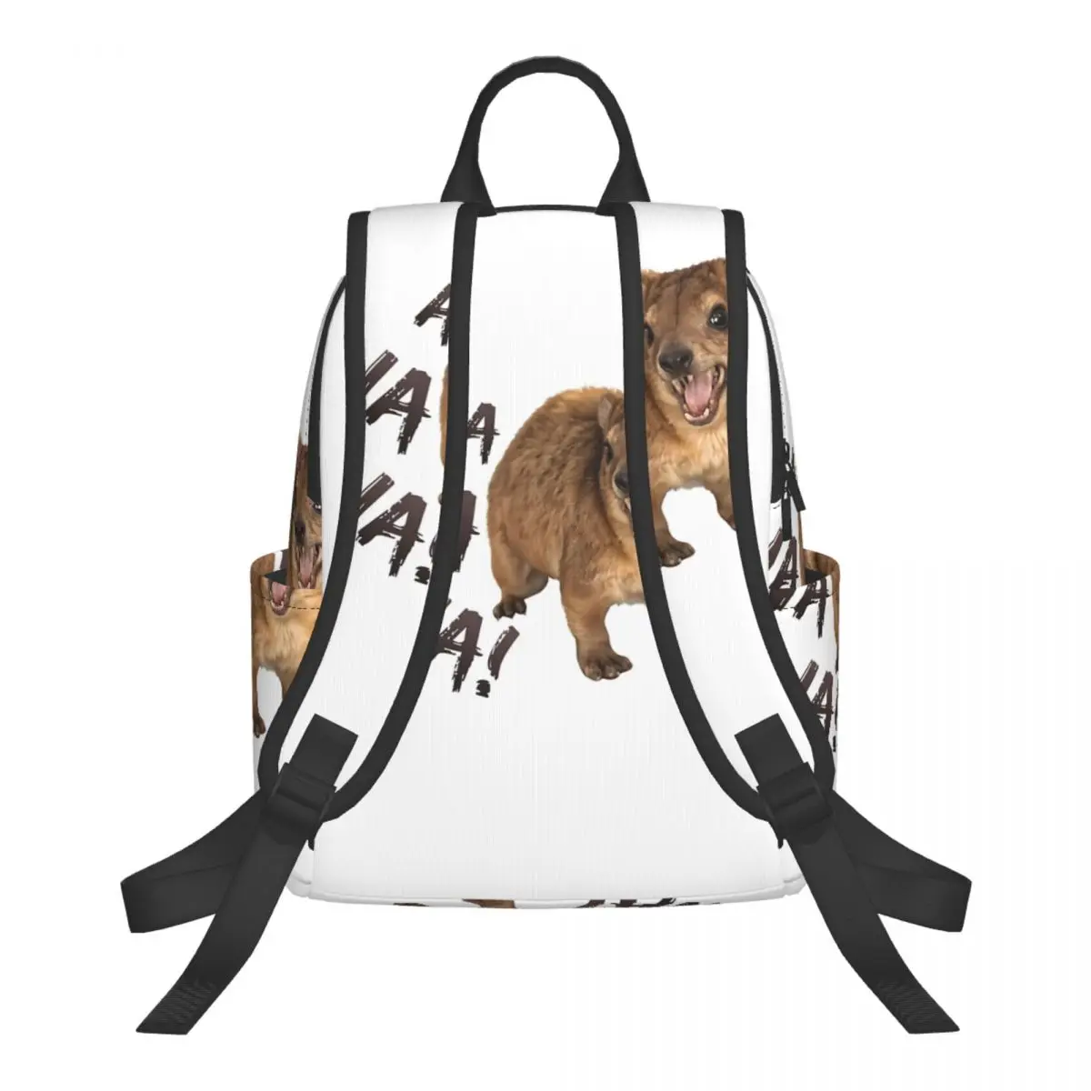 Awawa Angry Screaming Rock Hyrax Meme Student Backpack School Bag Hiking Travel Daypack for Fashion Bookbag Shoulder Bags