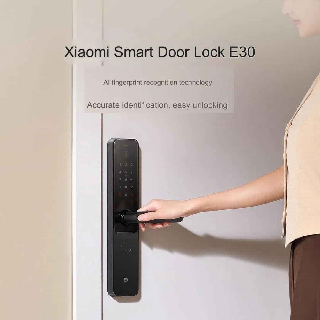 Xiaomi Smart Door Lock E30 Bluetooth 5.0 Password NFC Fingerprint Unlock Intelligent Doorbell Work with Mi Home App Smart Home