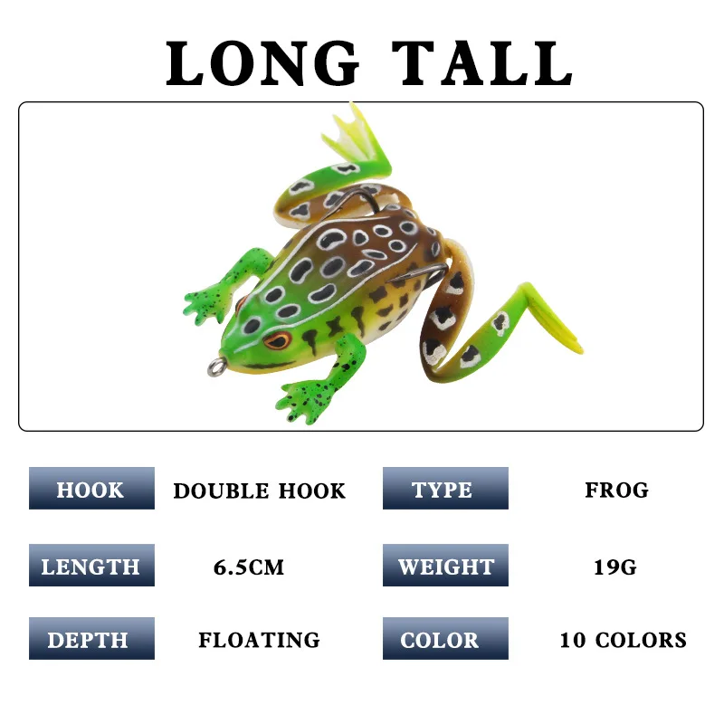 1 PC Frog Soft Fishing Bait Simulated Fishing Lure 19g 6.5cm Artificial Floating Fishing Lure Anti Hanging Bottom Fishing Bait