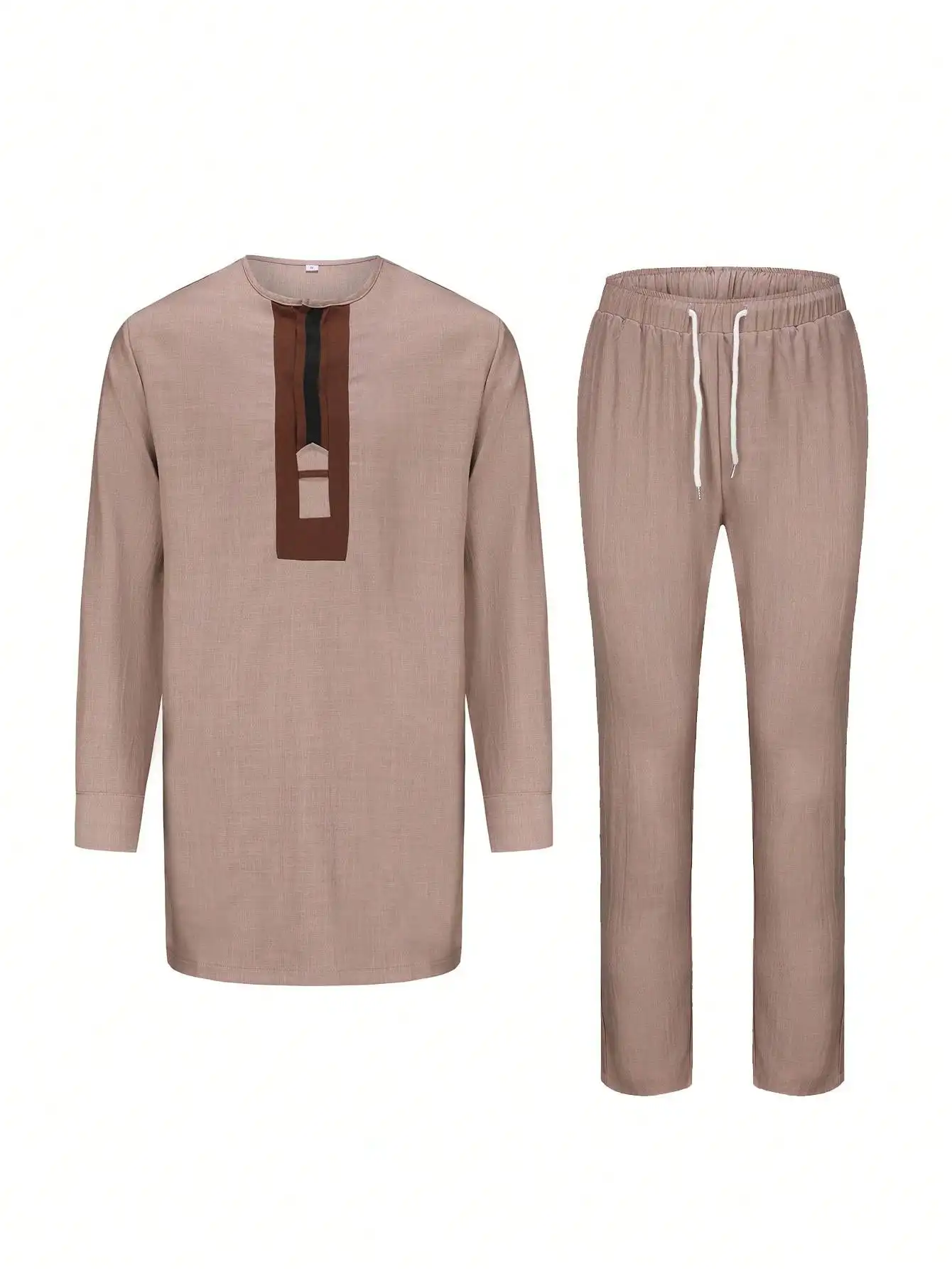 Mens Designer Clothes Long Sleeves Crew Neck Colorblock Shirts and Sweatpants 2 Piece Sets Men Outfits Element Suits for Men