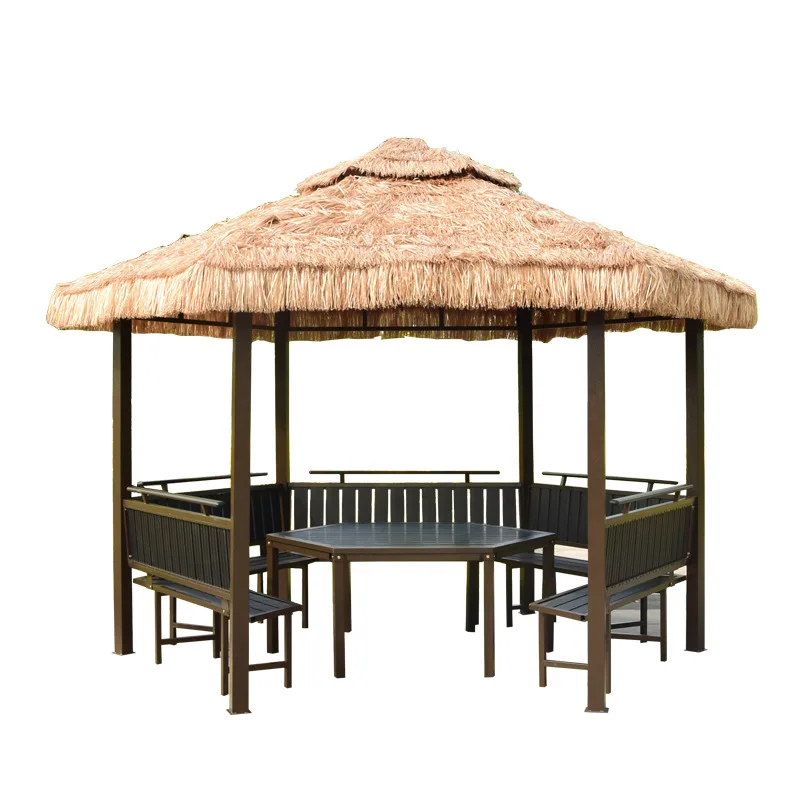 Customizable Outdoor Pavilion Villa Courtyard Household Rooftop Scenic Farm House Mao Straw Pavilion Straw Awning