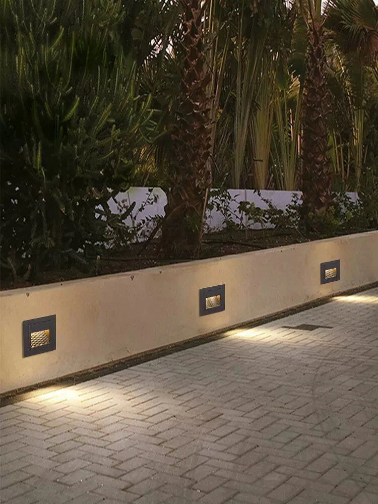 Imagem -05 - Impermeável Led Stair Light Degraus Embutidos Escada Passo Escada Quarto Luz Noturna Exterior Jardim Iluminação na Calçada ip 65 3w 220v 12v