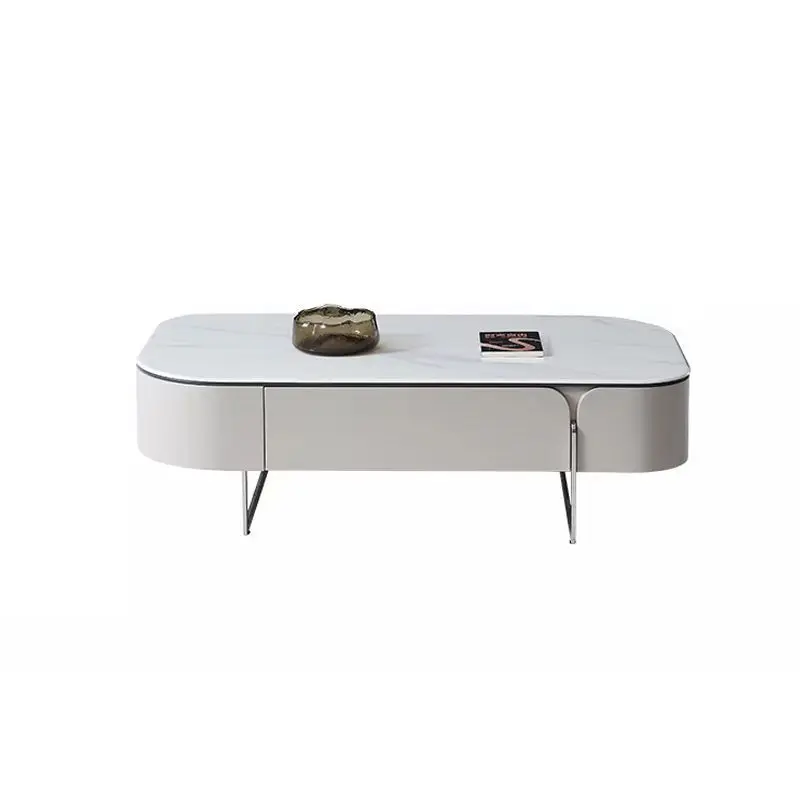 

FLE Итальянский полулетний журнальный столик 2025, новая гостиная, бытовая, маленькая квартира, кремовый ветер, микрокристаллический камень