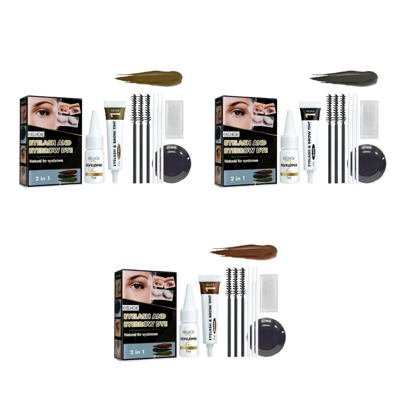 Professional Eyelash Eyebrow Dye Tint 15-minute Fast Tint Easy Dye Gel Eyelash Brown Black Color Tint Semi-Permanent