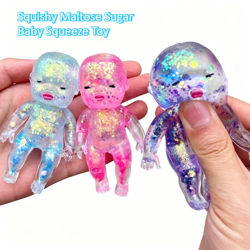 Squishy Maltose-Zucker-Baby-Quetschspielzeug, Kawaii Baby, dehnbares, langsam aufsteigendes Fidget-Spielzeug für Erwachsene, Stress- und Angstlinderung, Geschenke