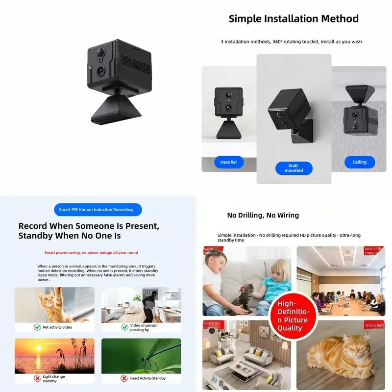 4G Outdoor Security Camera HD Night Vision Wireless Surveillance Monitor For Home Garden Yard Protection System