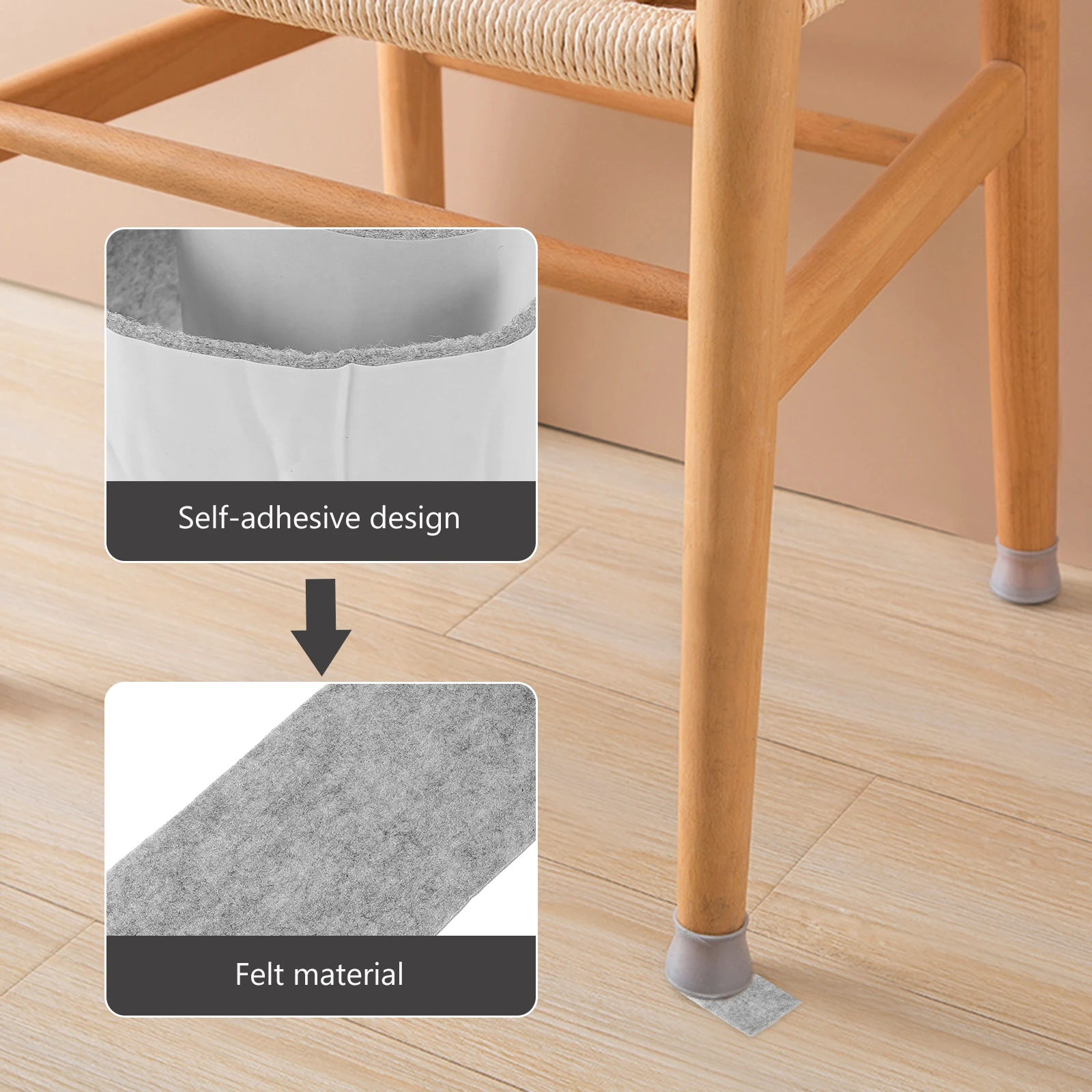 

1 Roll Self-Adhesive Felt Furniture Pads Floor Protectors For Chair Legs Table Feet Anti-Slip Shockproof Stick-On Hardwood