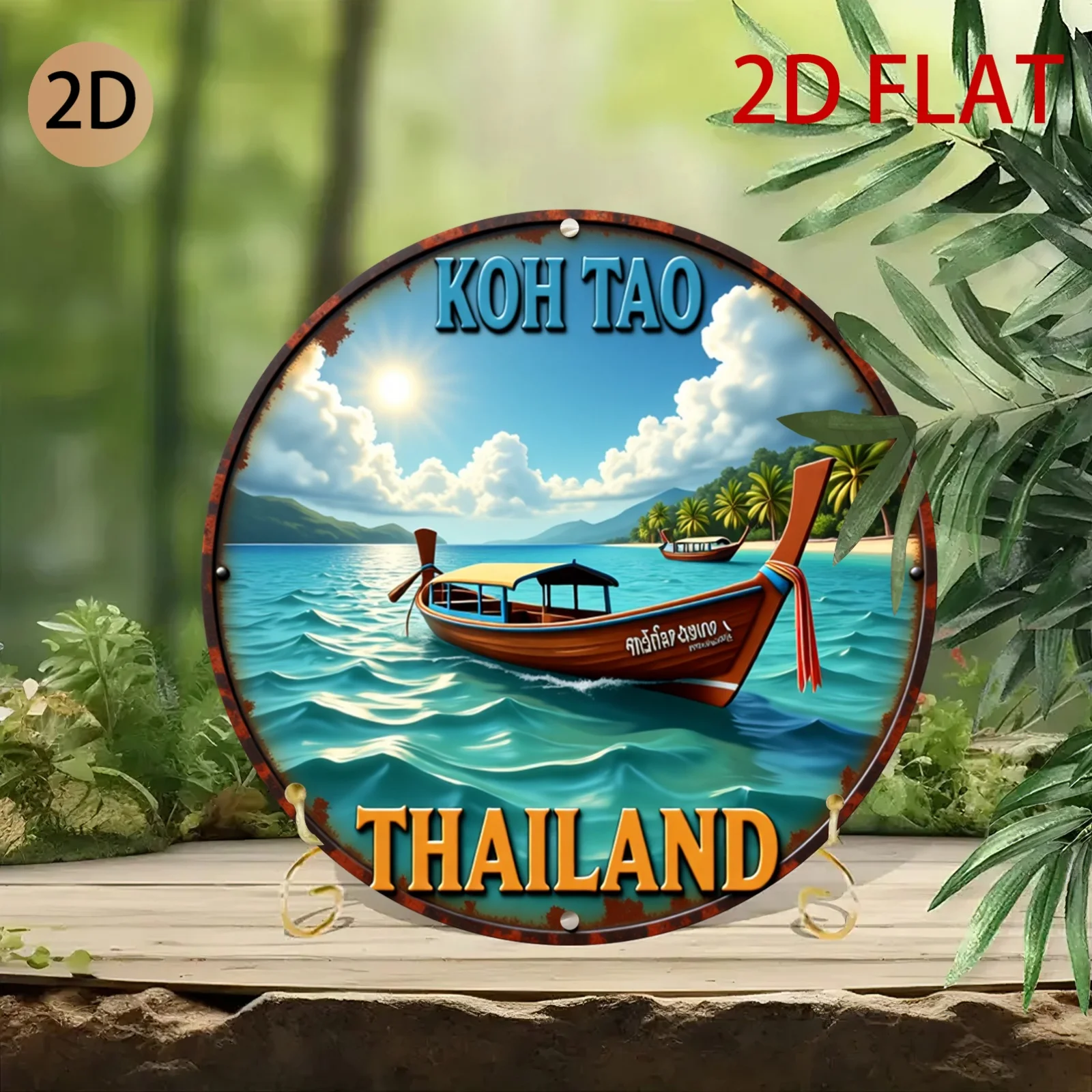 2D Płaski Okrągły Logo Koh Tao – Home Decor Logo Design recenzja i cena