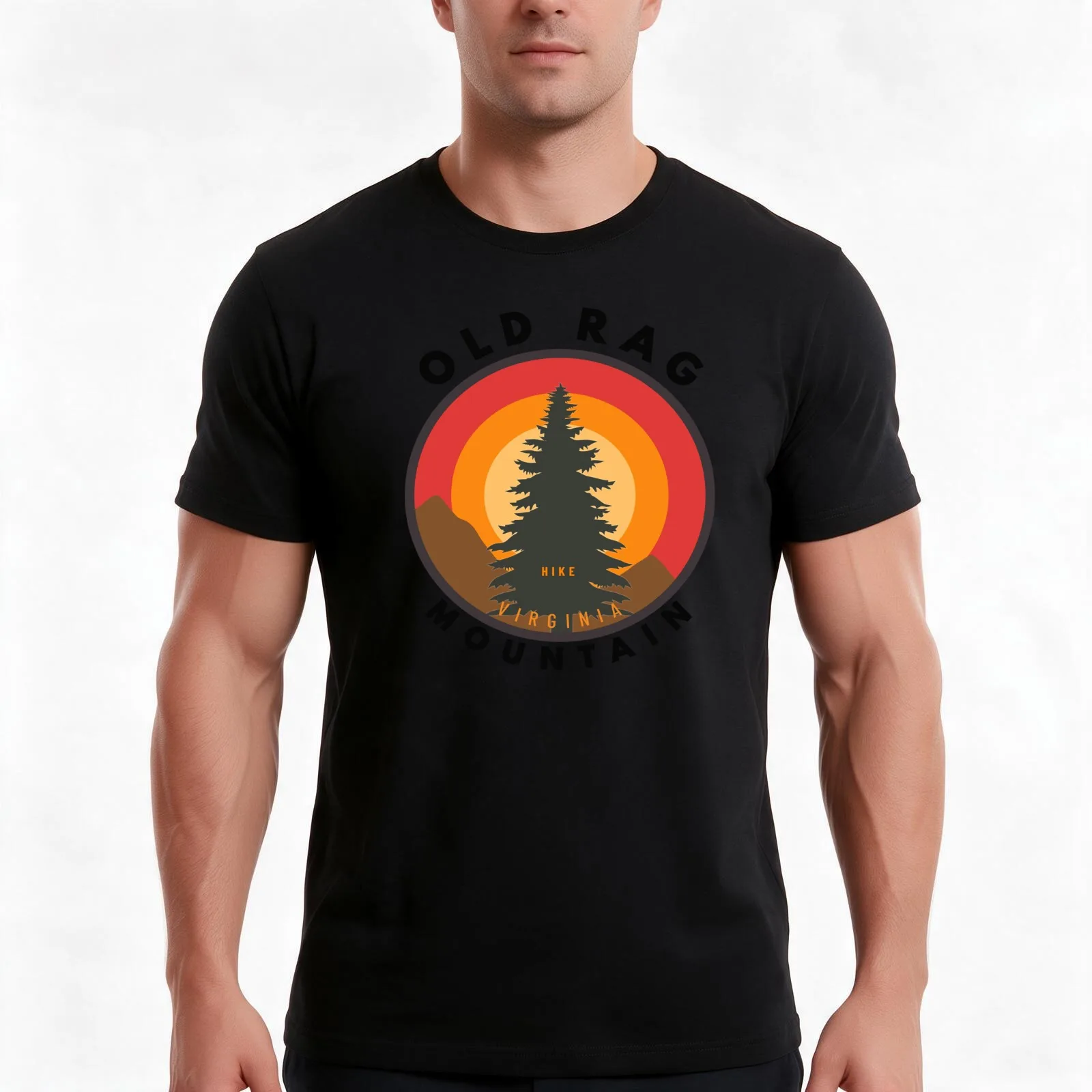 Old Rag Mountain T-Shirt, Summer Casual Cotton Tee, Oversized Streetwear Tops, Vintage Graphic Print, Loose Fit Short Sleeve