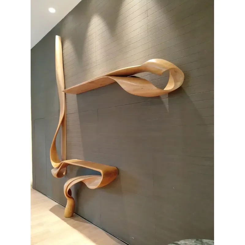 Bespoke Art Deco Eco-Friendly Bent Wood Large Scale Wall Art Home Decor Hotel Lobby Console Table Sculpture Living Room