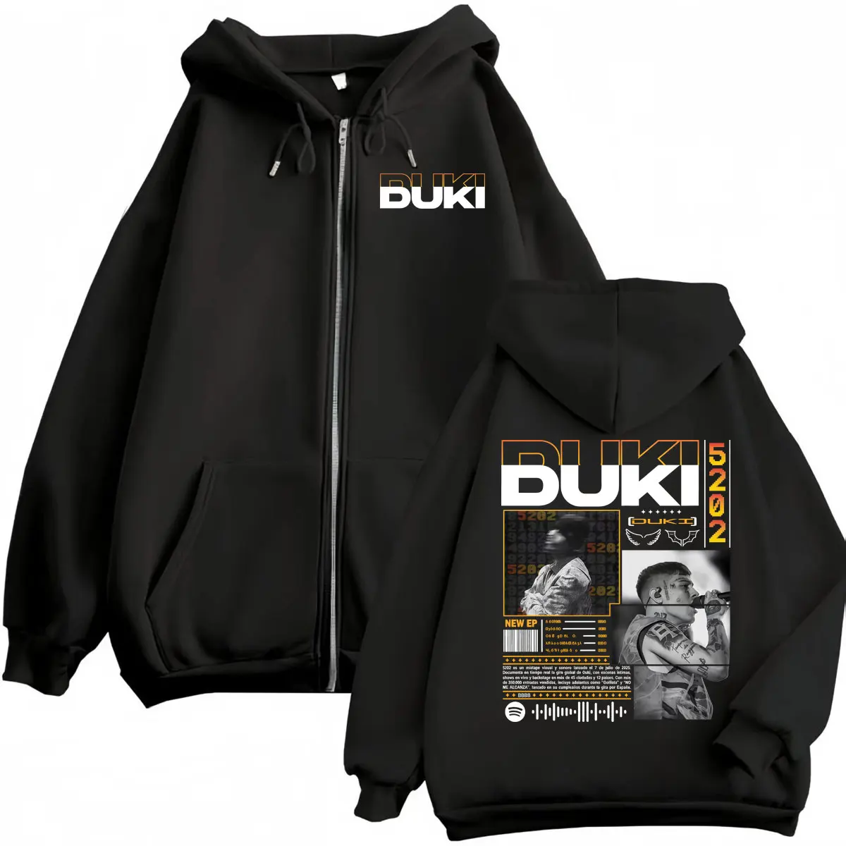 

Rapper Duki Tour 2025 Zipper Merch Hoodies Men Women Clothing Fashion Hip Hop Zip Up Pullovers High Quality Fleece Sweatshirt