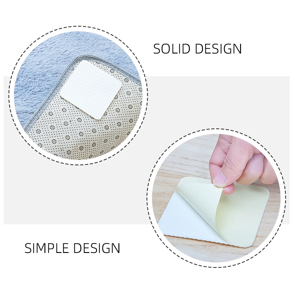 

4Pcs Adhesive Carpet Patch Non-Slip Rug Stickers Washable Non-Woven Carpet Fixation Sticker Anti-Skid Patch for Floor Mat