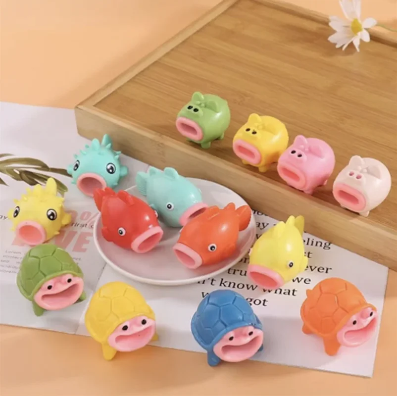 Micro Soft Squeeze Sensorisches Spielzeug Stretch Squeeze Niedliche Schildkröte Squeeze Spielzeug Kugelfisch Schwein Fisch Zappeln Spielzeug Stress Relief Cartoon Spielzeug
