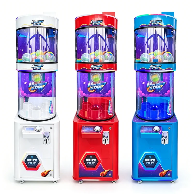 Lucky Drop 100mm Rechargeable USB Powered Plastic Capsule Toys Coin Operated English/Spanish Japanese Vending Game Gacha