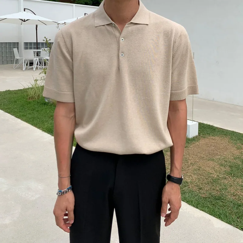 

MYQ men's summer polo shirt short-sleeved T-shirt ice silk thin knitted sweater lapel half-sleeved T-shirt
