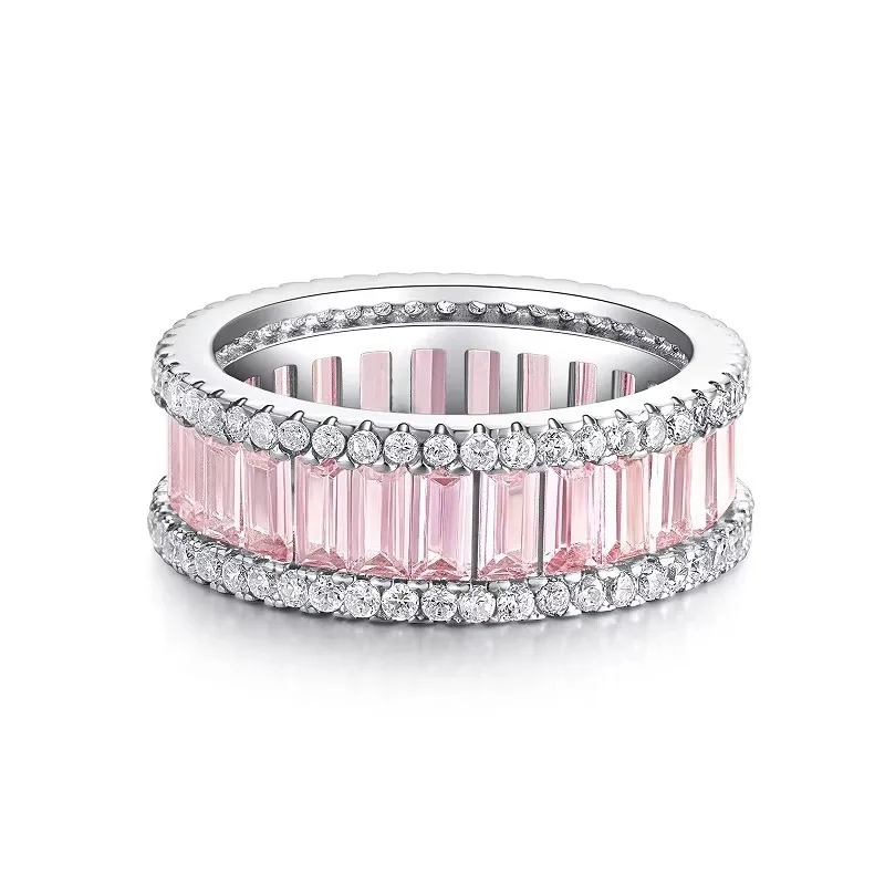 Nexil Jewelry  Luxury Solid Platinum PT950  Women's Pink Diamond Rings High-grade Ins-style Simple Moissanite Diamond Ring