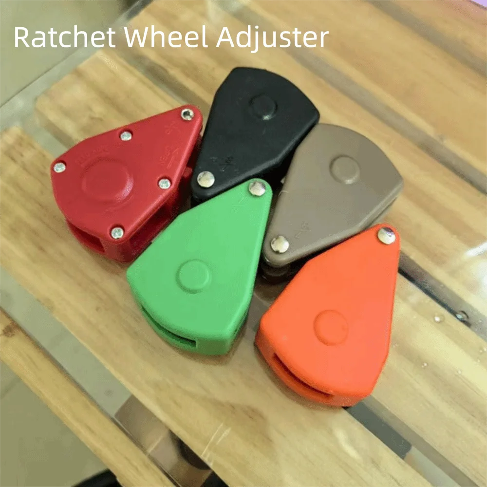 2Pcs Adjustable Tent Rope Hanger Pulley Hook Fixed Buckle Pulley Reinforced Metal Gear Reflective Camping Tent Rope Set