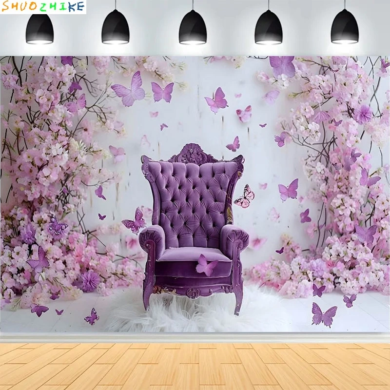 استحمام الطفل حفلة عيد ميلاد سعيد خلفيات للتصوير الفوتوغرافي الوليد الاطفال منطاد الهواء الأميرة الغابة الاستوائية صورة خلفية BB-44