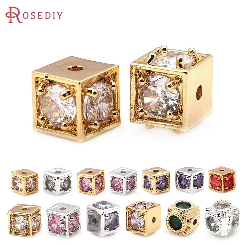 

4.5MM 6MM 7MM 8.5MM Brass Cube Spacer Beads Bracelets Beads Jewelry Diy Accessories Making