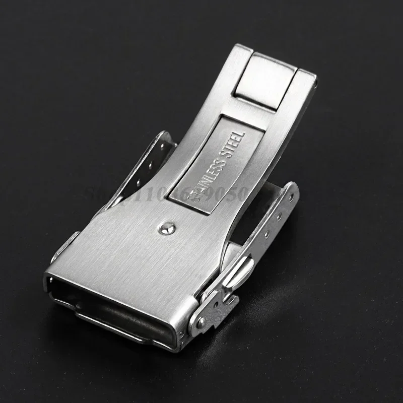 18 مللي متر 20 مللي متر 22 مللي متر 24 مللي متر Watchdives ساعة المشبك الفضة للطي السلامة مطحونة المشبك استبدال الفولاذ المقاوم للصدأ نشر مشبك ساعة