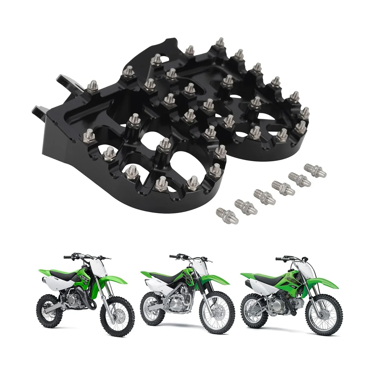 Motorcycle Footpegs Foot Pedals Rests for KLX110 2002-2023 KX60 1988-2003 KLX110L 2010-2023 34028-1237