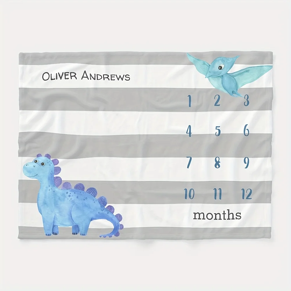 

Плед VIKAMA с принтом динозавров, мультяшный, для фотосессий новорожденных, крещения, празднования важных событий, отслеживания роста