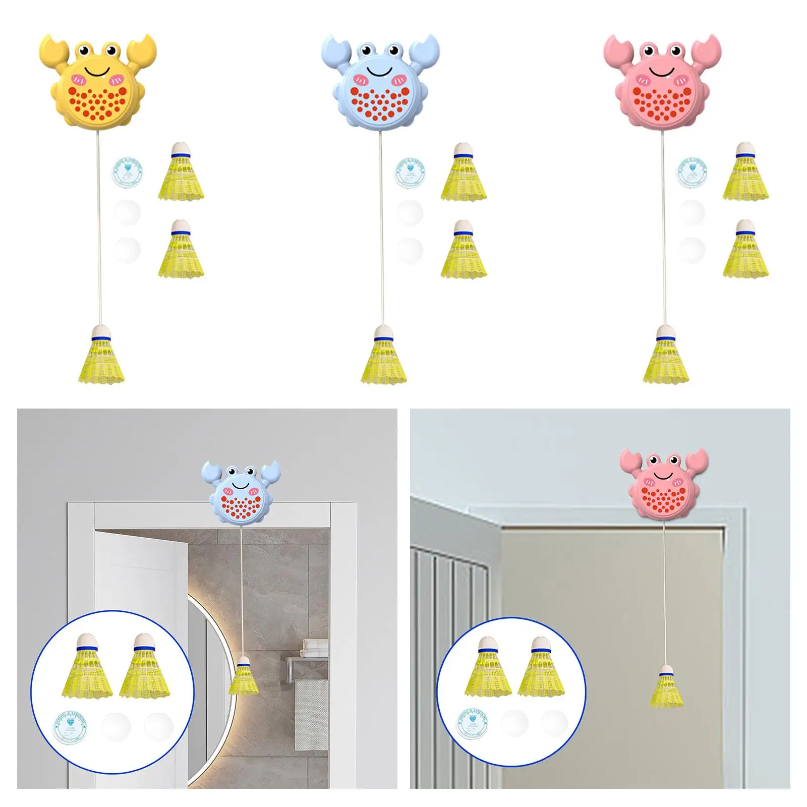 Indoor Badminton Trainer Single Player Practice Badminton Training Device for Game Exercise Indoor Playing Children Beginners