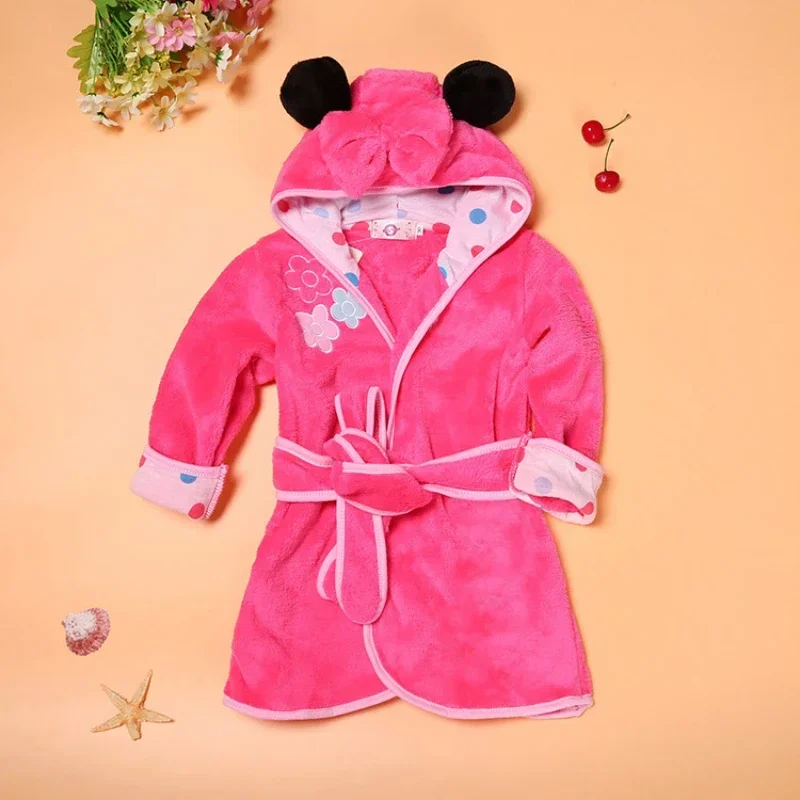 Boys and Girls Bathrobe Children Cartoon Bathrobe Home Nightgown Flower Girl Robe Sleepwear Batas De Baño Para Niñas ملابس النوم