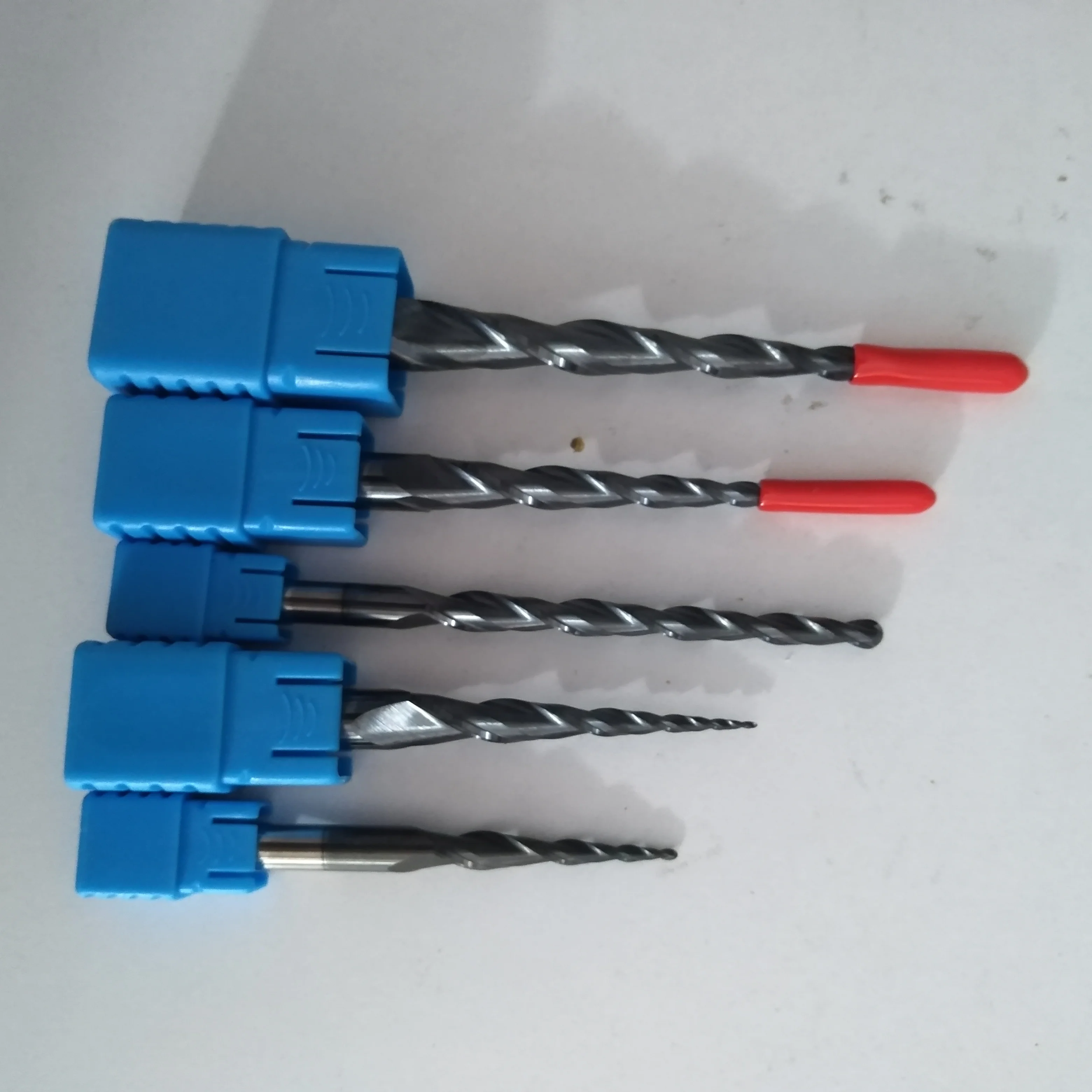 Jerray R0.25/R0.5/R0.75/R1/R1.5/R2 shank 3.175/4/6/8mm katı karbür konik endmills CNC oyma freze kesiciler freze uçları