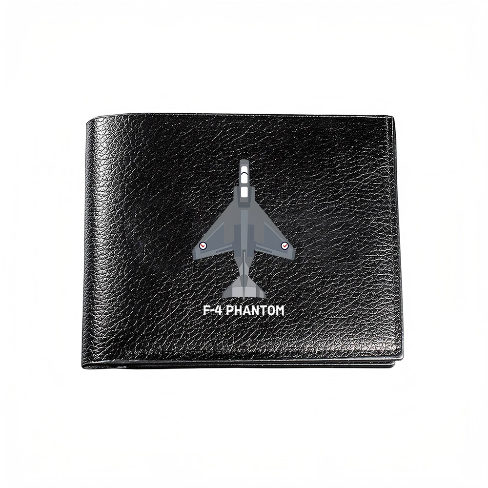 F4 Phantom Jet Fighter Aircraft Design Men's Wallet Card Holder Casual Business Fashion Style