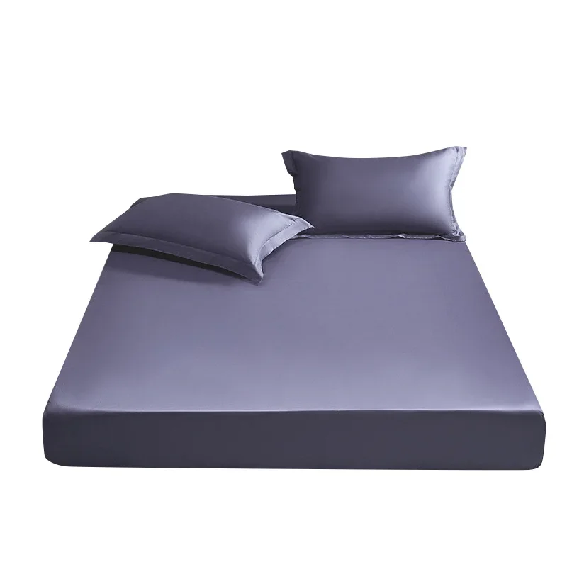 Luxury 100S Long Staple Cotton 3 Piece Bedding Set Solid Color Pure Cotton Bed Sheet Duvet Cover Fitted Sheet Set for Hotel Dorm