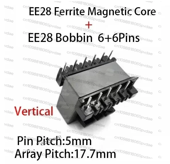 EE28 EI28 5+5 6+6 8+8 11+11 Pin 10/12/16/22P Mn-Zn PC40 Vertical Horizontal Transformer Ferrite Magnetic Core Coil Former Bobbin