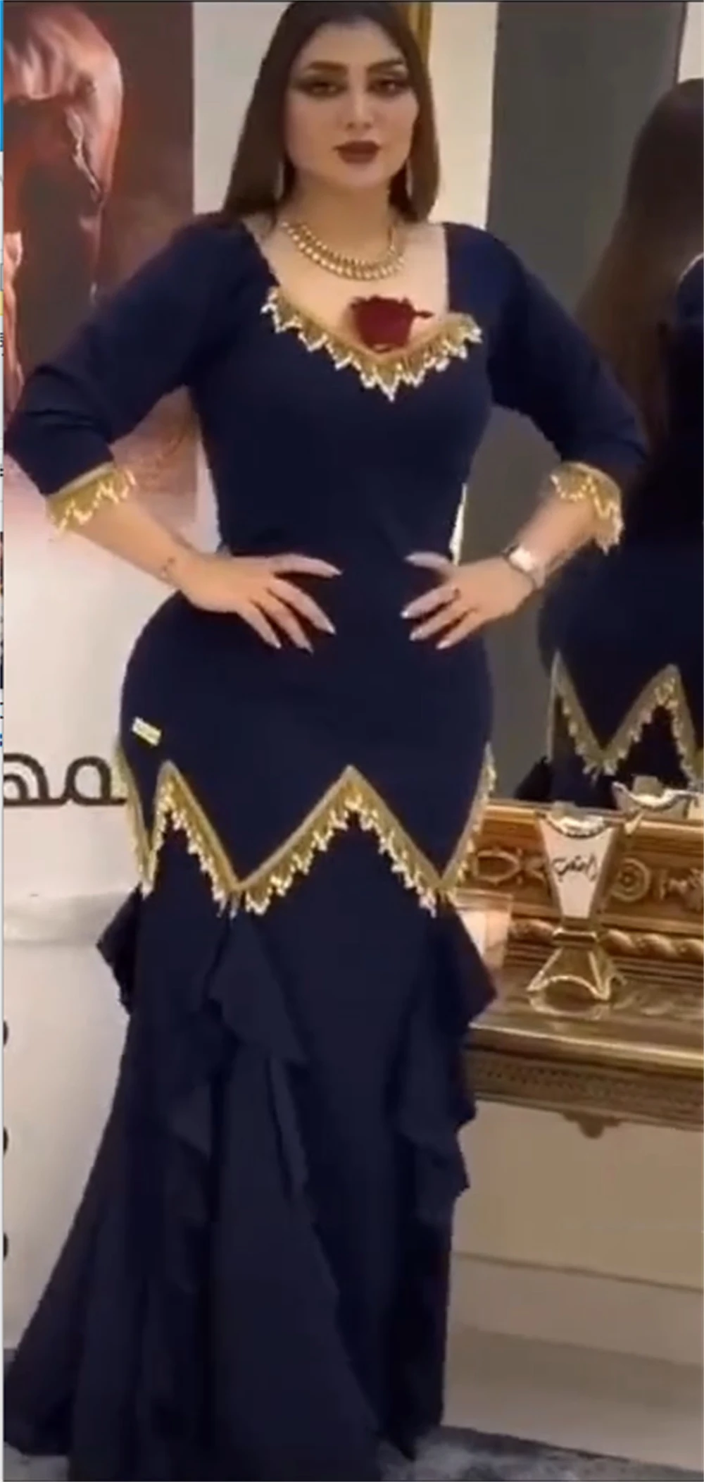 Avond Saudi Arabia Jersey Patroon Ruche Quinceanera Schede Vierkante Hals Op Maat Gemaakte Gelegenheidsjurk Midi Jurken